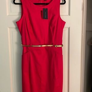 Tommy Hilfiger red dress with gold belt size 12 NWT